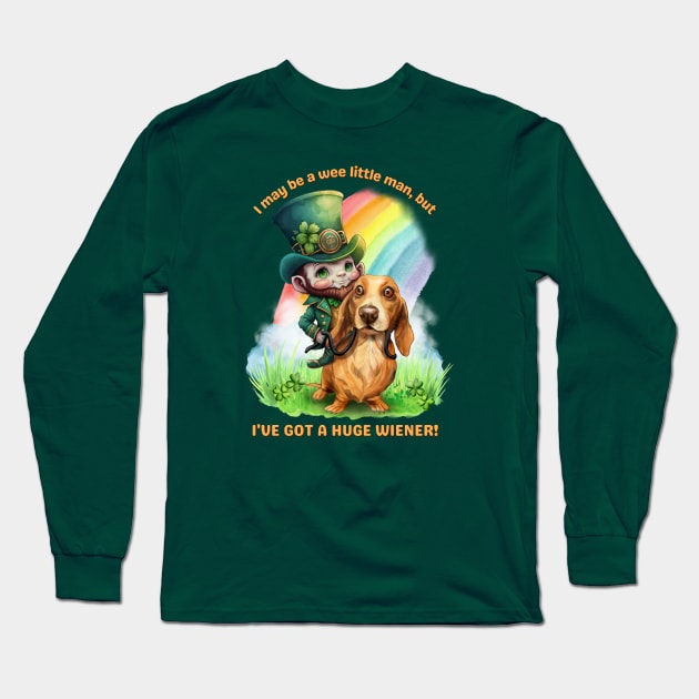 Little Leprechaun with a Huge Wiener Long Sleeve T-Shirt by Weenie Riot